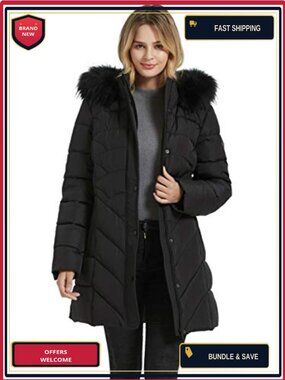 BINACL Women's Winter Warm Thicken Hooded Parka Coat Pockets Outwear